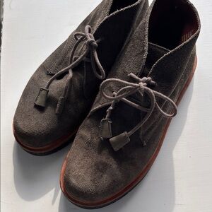MIA Olive Green Suede Lace-Up Ankle Boots